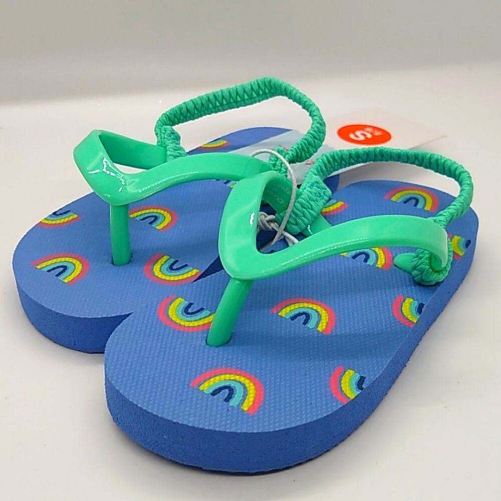 Cat & Jack Toddler Blue Adrian Rainbow Sandals Sm